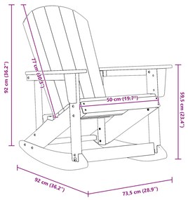 Adirondack hintaszék Világosszürke 73.5x92x90 cm HDPE