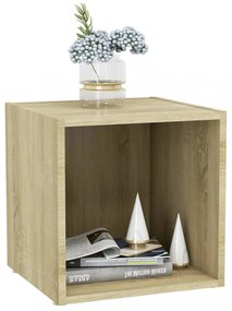4 db sonoma tölgy színű szerelt fa TV-szekrény 37 x 35 x 37 cm