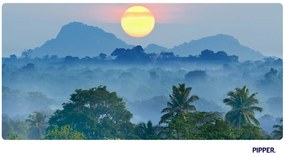 PIPPER. Öntapadós textiltapéta "Napfelkelte a dzsungel felett"