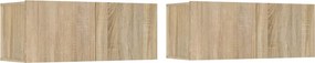 vidaXL 2 db sonoma tölgy szerelt fa TV-szekrény 80x30x30 cm