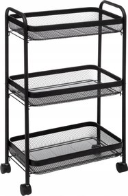 Mobil Konyhai Babakocsi 3 polcos fekete fém