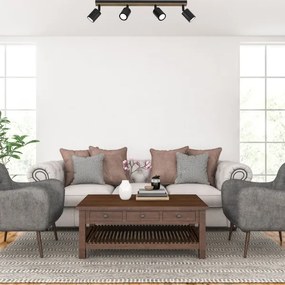 Spotlámpa TERRA 4xGU10/8W/230V fekete/tölgy