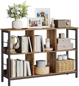 Könyvespolc 120 x 80 x 33 cm, barna fekete