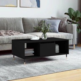 Fekete szerelt fa dohányzóasztal 90x50x36,5 cm
