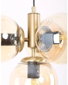 Sárga-aranyszínű függőlámpa üveg búrával ø 15 cm Hector – Squid Lighting