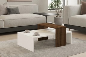 Dohányzóasztal Glow - White, Walnut