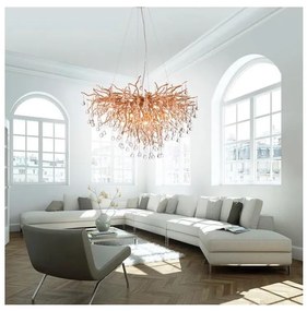 Paul Neuhaus 2192-11 - Csillár zsinóron ICICLE 10xG9/40W/230V 50x100 cm réz