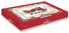 Karácsonyi télapós porcelán ovális tálca díszdobozban Christmas Memories