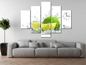 Gario Órás falikép Zöld lime - 5 részes Méret: 150 x 70 cm