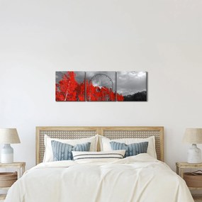 Kép - fák őszi színben (órával) (90x30 cm)