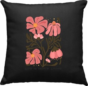 Párna Virágok Színes Művészet 7 Fekete