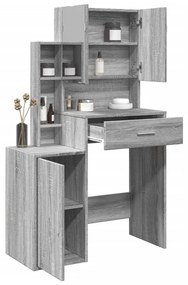 szürke sonoma színű fésülködőasztal szekrénnyel 80 x 35 x 132cm