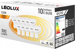10x Led izzó GU10 5,5W 50W Villogásmentes 3 fényszín