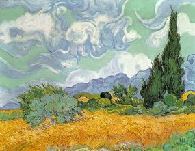 Vincent van Gogh - Festmény reprodukció Wheatfield with Cypresses, 1889, (40 x 30 cm)