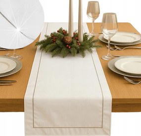 Karácsonyi asztali futó Fehér-ezüst 40x140 sima ezüst laufer