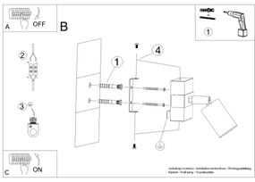 Sollux SL.1343 - Fali spotlámpa FAGER 1xGU10/10W/230V fekete