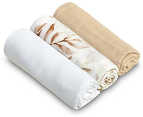 Muslin soft pelenkák LUX, 3 db, Virágok, fehér/bézs/mintás 80 x 70 cm 80 x 70 cm 80 x 70 cm 80 x 70 cm 80 x 70 cm 80 x 70 cm 80 x 70 cm 80 x 70 80 x 70 cm 80 x 70 cm