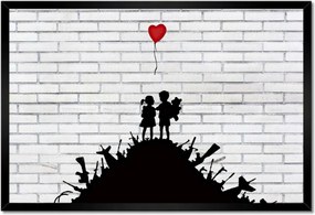 Poszterek keretben 60x40 Banksy Hegyi fegyver léggömb