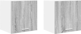 vidaXL Függő szekrény 2 pcs Szürke Sonoma és fehér 40 x 31 x 40 cm