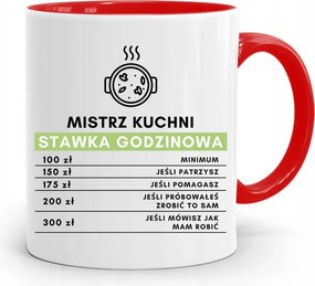 Piros Bögre Szakácsnak Óradíj Nyomtatott Fényképpel