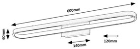 Rabalux 75056 - ODRAN LED fürdőszobai tükörvilágítás LED/18W/230V IP44 60 cm