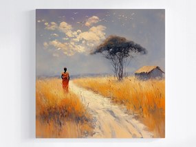 Vászonkép Canvas Olaj Tájkép Afrika Szavanna Nő 80x80