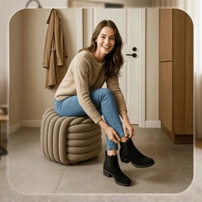 MAGMA bézs fonott puff