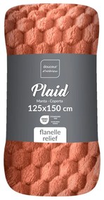 Terrakotta színű mikroflanel takaró 125x150 cm Mini Frosty – douceur d'intérieur