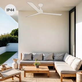 FARO 34372 - Mennyezeti ventilátor MARINE M Ø 125 cm barna/fekete IP44 + távirányító