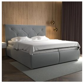 Boxspring ágy ELEN 160x200 cm matraccal és topperrel, szürke