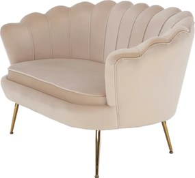 Pad Art-deco stílusban, bézs Velvet anyag/gold chróm-arany, NOBLIN