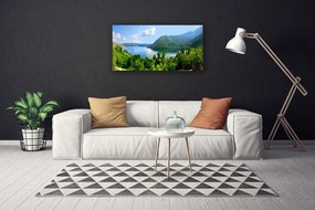 Vászonkép falra Forest Lake hegyek táj 100x50 cm