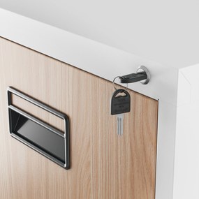 Fém irattartó szekrény, 4 fiókos SARA V4, 460 x 1320 x 620 mm, Eco Design: fehér/ sonoma tölgy