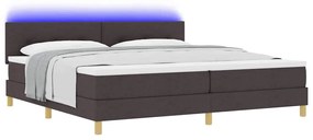 Boxrugós ágy matracmal sötétbarna 200 x 200 cm szövet
