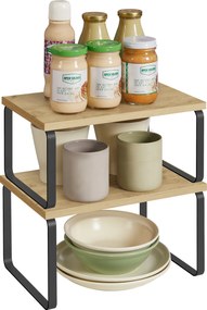 2 db MARZO konyhai Polc szett, artisan tölgy/fekete