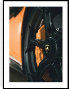 Poszter 50x70 Lamborghini Felni Kerék Fék, Sportautó Ikonikus autó