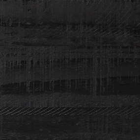 fekete tömör újrahasznosított fenyő tálalószekrény 110x35x70cm