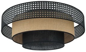 Brilagi - DAKOTA LUNETA LED mennyezeti lámpa 12W, 60 cm, fekete/rattan