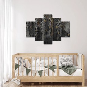 Kép -Fűzfa gallyak fekete háttérrel (150x105 cm)