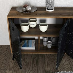 Elite Walnut and Black Marble szekrény