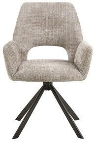 Világosszürke kárpitozott karfás étkezőfotel Graham – Actona