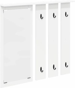 vidaXL Fali Kabáthorog polcokkal Fehér 84 x 10 x 80 cm Faanyag