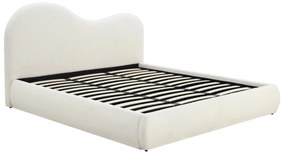 Franciaágy Krém Bouclé Kárpittal. Ágyneműtartóval. 180x200 cm. TALINN