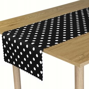 Foltálló Futópad Dekoratív Asztalra Pöttyös Fekete 50x120 cm