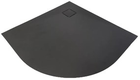 Cagliari Black 80x80x2,6 cm íves, SMC zuhanytálca szifonnal