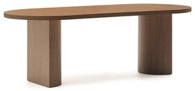 Kerek étkezőasztal diófa dekoros asztallappal 100x200 cm Nealy – Kave Home