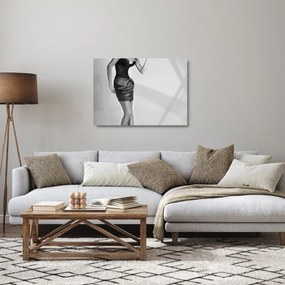 Kép - nő rövid ruhában (üvegen) (70x50 cm)