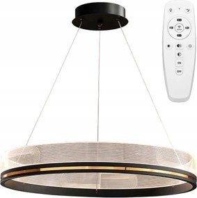 Led-es Mennyezeti Függőlámpa Távirányítóval Fém Fekete-arany Modern 60cm