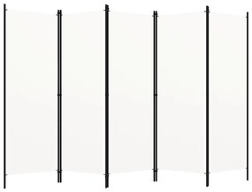 vidaXL fehér 5 paneles paraván 250 x 180 cm