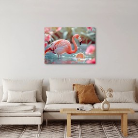Kép - Flamingó a tóban (70x50 cm)